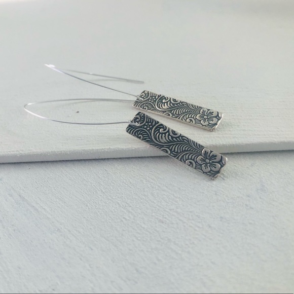 COPY - Sterling Silver handcrafted floral Earrings - Picture 8 of 11